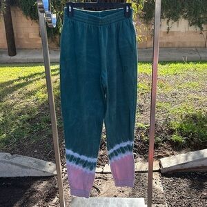 Victoria's Secret Green and Pink Tie-Dye Joggers